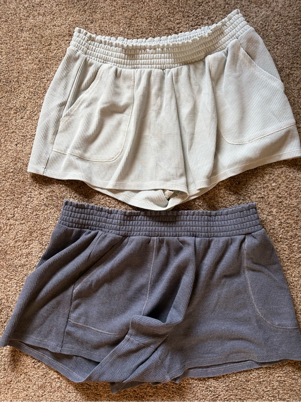 Aeropostale Ribbed Lounge Shorts Set in Blue